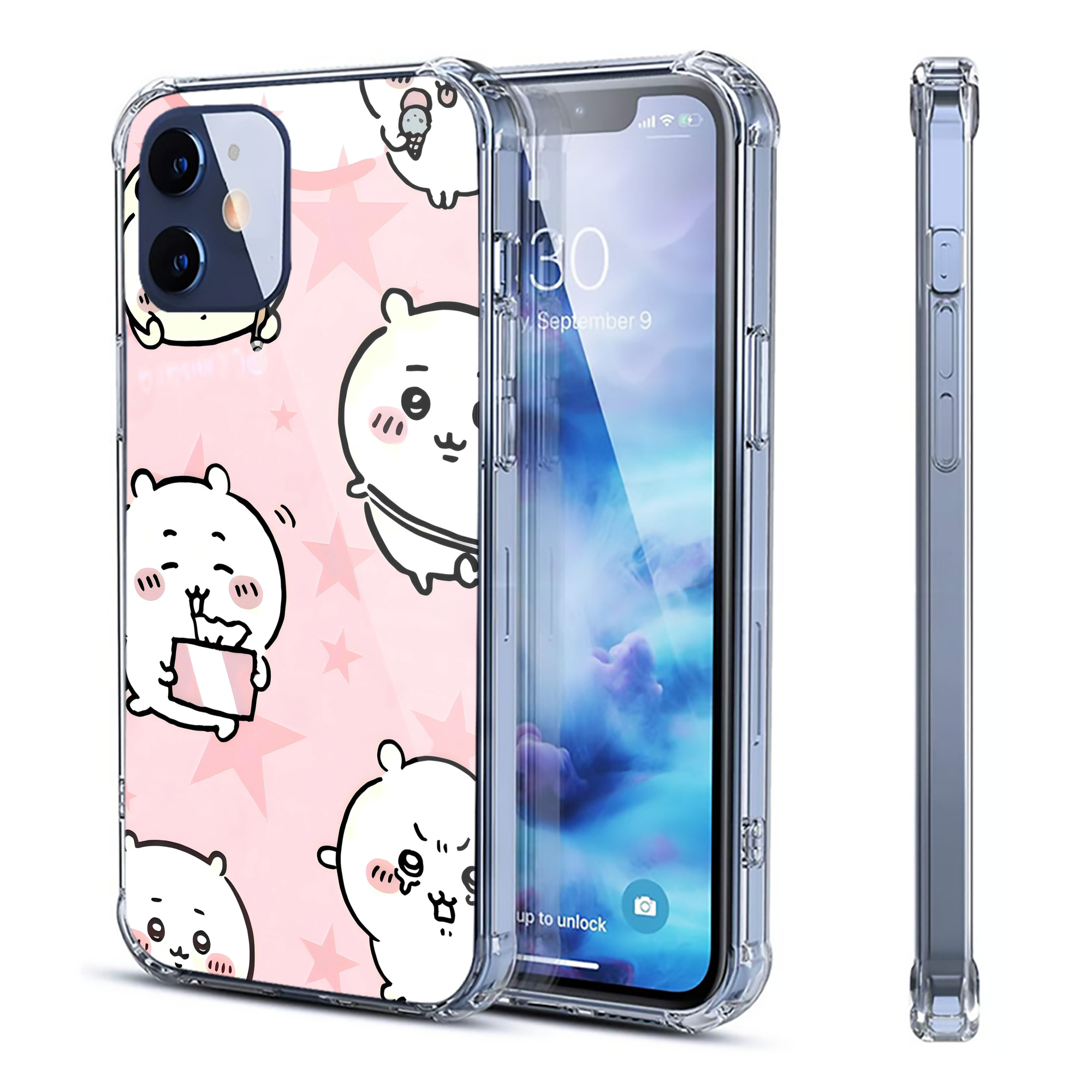 （画像用） ちいかわ Chii-kawa 【iPhone 12シリーズ対応】透明スマホケース（クリアソフトケース）